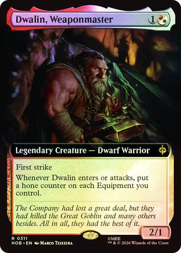 Magic the Gathering Dwalin, Weaponmaster Extended Art Foil Hobbit Festival Mall