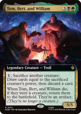 Magic the Gathering Tom, Bert, and William Extended Art Hobbit Fisher Mall
