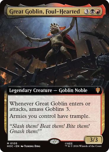 Magic the Gathering Great Goblin, Foul-Hearted Extended Art The Hobbit Commander Festival Mall