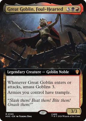 Magic the Gathering Great Goblin, Foul-Hearted Extended Art The Hobbit Commander Greenhills