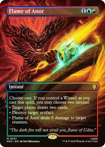 Magic the Gathering Flame of Anor Borderless Foil The Hobbit Commander Festival Mall