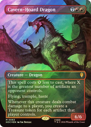 Magic the Gathering Cavern-Hoard Dragon Borderless Surge Foil The Hobbit Commander Festival Mall