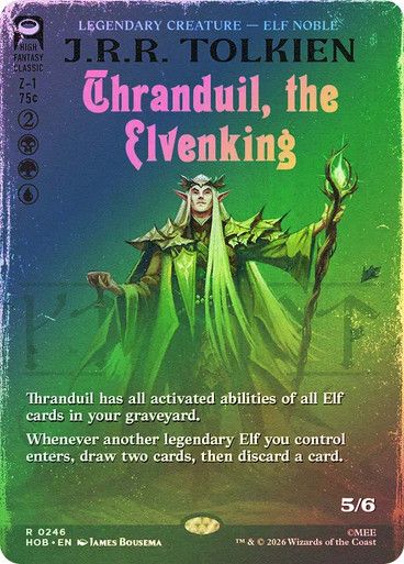 Magic the Gathering Thranduil, the Elvenking Borderless Foil Hobbit Festival Mall