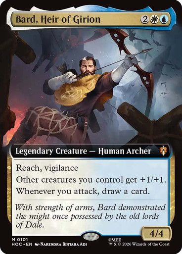 Magic the Gathering Bard, Heir of Girion Extended Art The Hobbit Commander Festival Mall