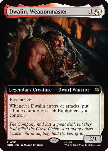 Magic the Gathering Dwalin, Weaponmaster Extended Art Hobbit Glorietta 2