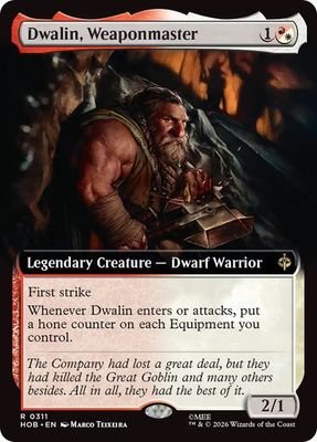 Magic the Gathering Dwalin, Weaponmaster Extended Art Hobbit Glorietta 2