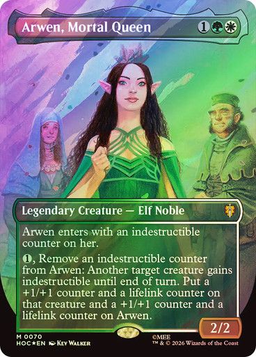 Magic the Gathering Arwen, Mortal Queen Borderless Surge Foil The Hobbit Commander Festival Mall