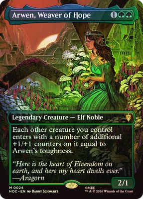 Magic the Gathering Arwen, Weaver of Hope Borderless Foil The Hobbit Commander Festival Mall