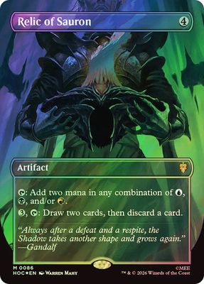 Magic the Gathering Relic of Sauron Borderless Surge Foil The Hobbit Commander Festival Mall