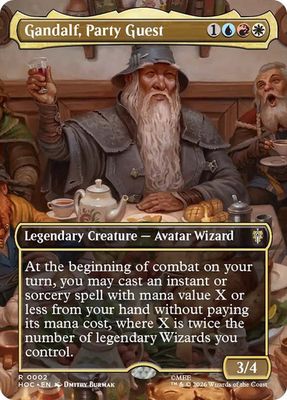 Magic the Gathering Gandalf, Party Guest Borderless The Hobbit Commander Greenhills