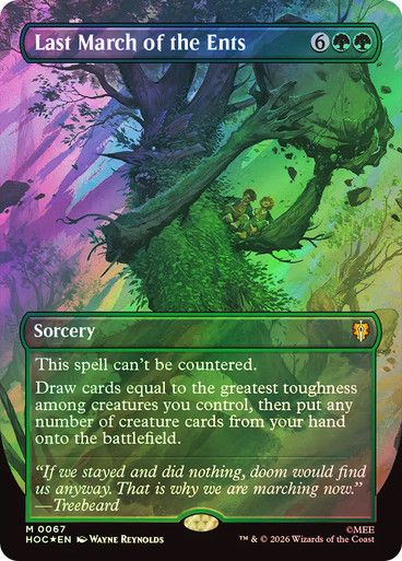 Magic the Gathering Last March of the Ents Borderless Surge Foil The Hobbit Commander Festival Mall