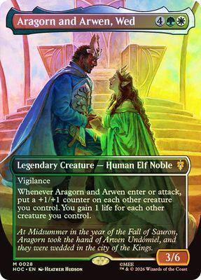Magic the Gathering Aragorn and Arwen, Wed Foil The Hobbit Commander Online