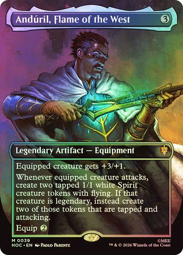 Magic the Gathering Anduril, Flame of the West Borderless Foil The Hobbit Commander Online