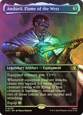 Magic the Gathering Anduril, Flame of the West Borderless Foil The Hobbit Commander Online