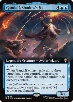 Magic the Gathering Gandalf, Shadow's Foe Extended Art The Hobbit Commander Online