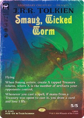Magic the Gathering Smaug, Wicked Worm Borderless Foil The Hobbit Online