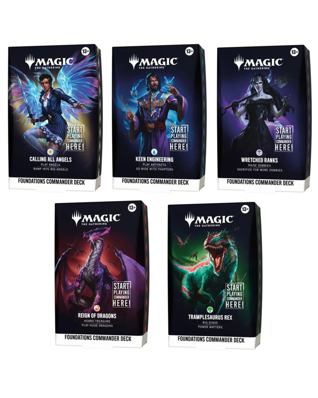 PRE-ORDER Magic the Gathering Foundations Commander Deck Set of 5