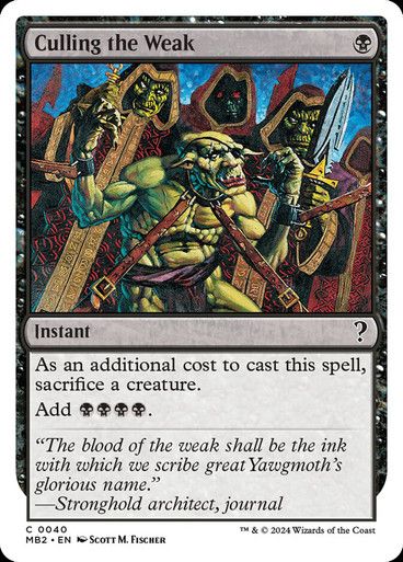 Magic the Gathering Culling the Weak Mystery Booster 2 Glorietta 2