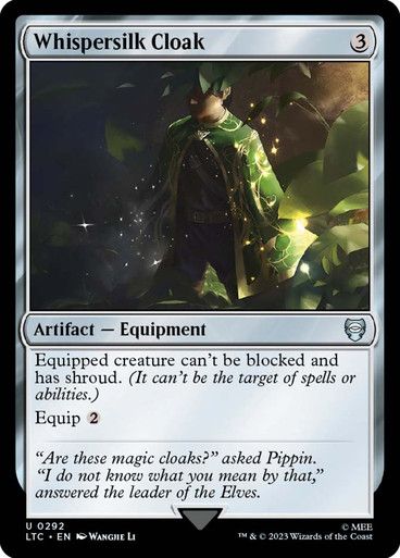Magic the Gathering Whispersilk Cloak Lord of the Rings Commander Glorietta 2