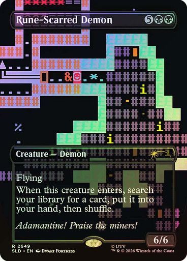 Magic the Gathering Rune-Scarred Demon Foil Secret Lair Drop Greenhills