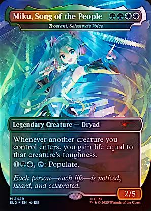 Magic the Gathering Miku, Song of the People Foil Secret Lair Drop Greenhills