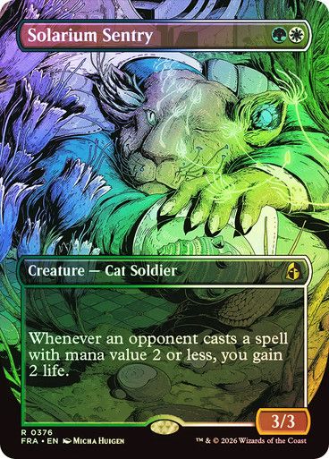Magic the Gathering Solarium Sentry Borderless Foil Reality Fracture Festival
