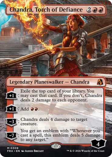 Magic the Gathering Chandra, Torch fo Defiance Borderless Reality Fracture Festival
