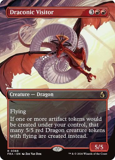 Magic the Gathering Draconic Visitor Borderless Reality Fracture Festival