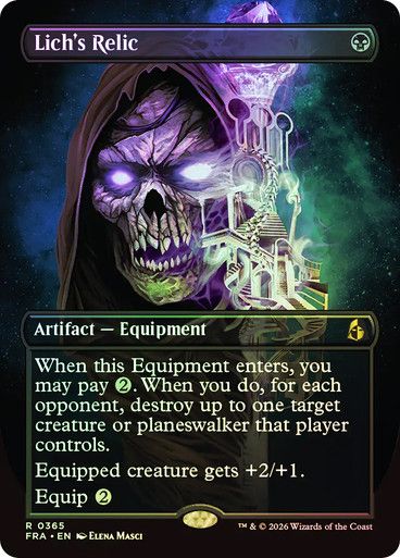 Magic the Gathering Lich's Relic Borderless Foil Reality Fracture Festival