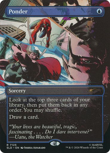 Magic the Gathering Ponder 7125 Marvel Secret Lair Greenhills