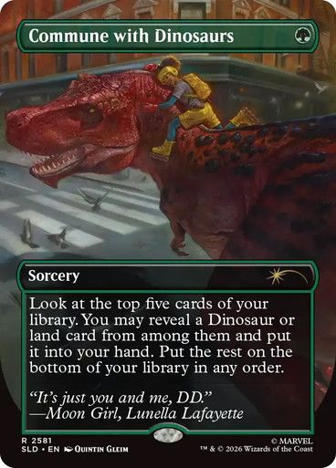 Magic the Gathering Commune with Dinosaurs Marvel Secret Lair Greenhills