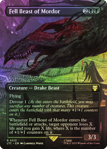 Magic the Gathering Fell Beast of Mordor Foil The Lord of the Rings Commander Festival