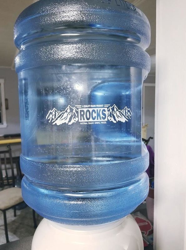 Rocks Water decal (high quality)  4x6  clear/white lettering