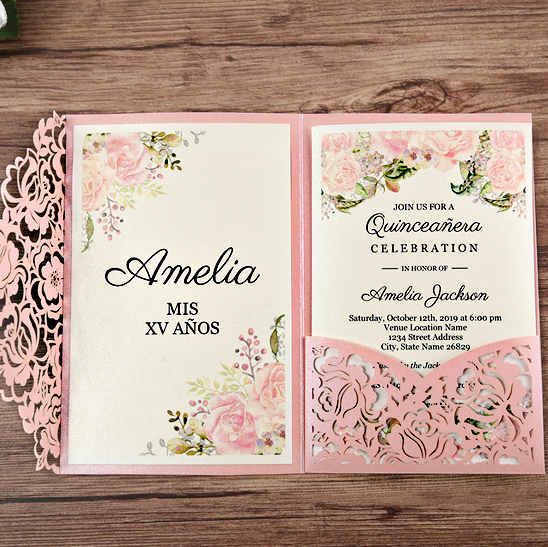 Invitación Personalizada Girona (Rosa, Blanca, Roja)