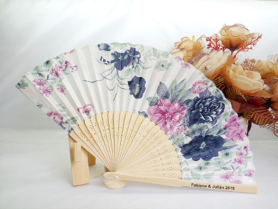 Abanicos Personalizados Patrón Fiberia (Set de 50-150 unidades)