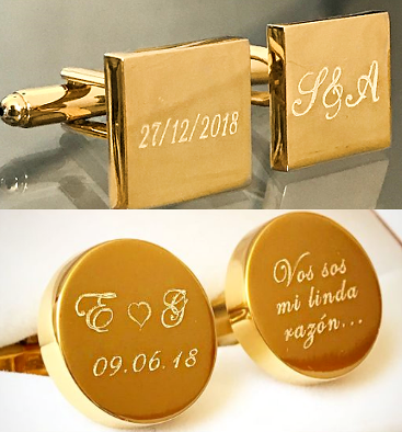 Mancuernillas Personalizadas en Oro Faustino