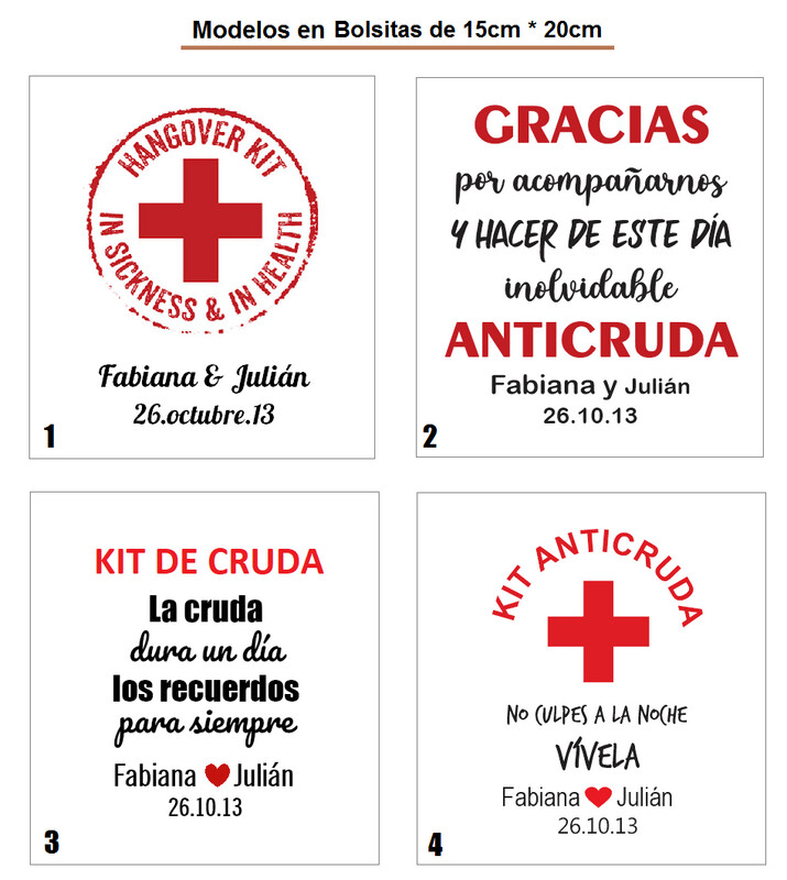 Kit de Cruda/ Kit Anticruda / Hang Over Kit (Set de 50-150 unidades)