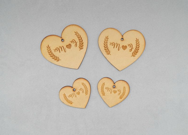 Corazones Personalizados de Madera