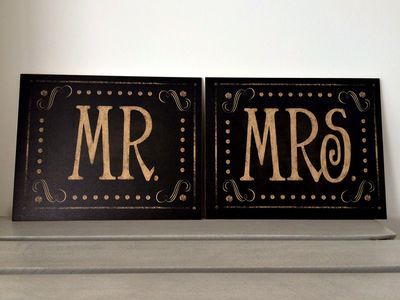 Set de Letreros Mr &amp; Mrs