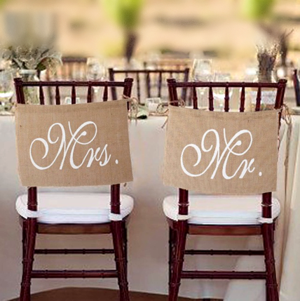 Letreros para Sillas Mr Mrs