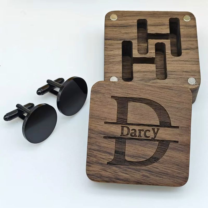 Mancuernillas Personalizadas en Acero Inoxidable Felipe (Color Plateado, Dorado y Negro)