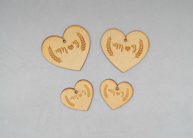 Corazones Personalizados de Madera