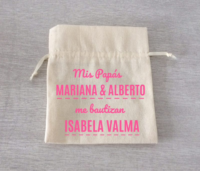 Bolsitas Bautizo/Baby Shower Personalizadas (Set de 25-50 unidades)