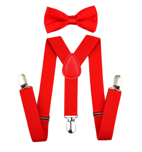 Combo Corbata/Pajarita (Moño) y Tirantes para Niño