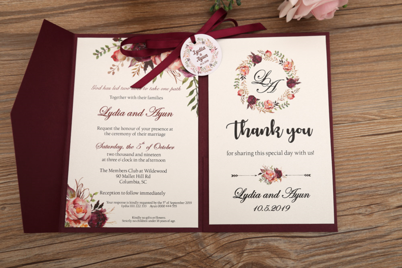Invitación Personalizada Girema (Marino, Vino, Melón)