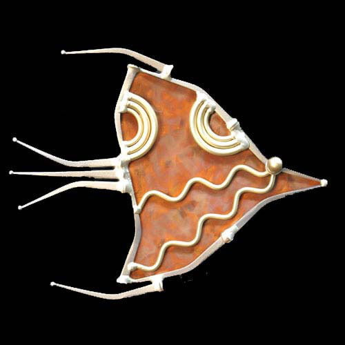 Single Angel Fish with Waves