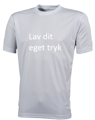 Sports T-shirt med 1-farvet tryk - Hvid Sports T-shirt med 1-farvet tryk - Hvid