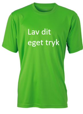 Sports T-shirt med 1-farvet tryk - Lime grøn Sports T-shirt med 1-farvet tryk - Lime grøn