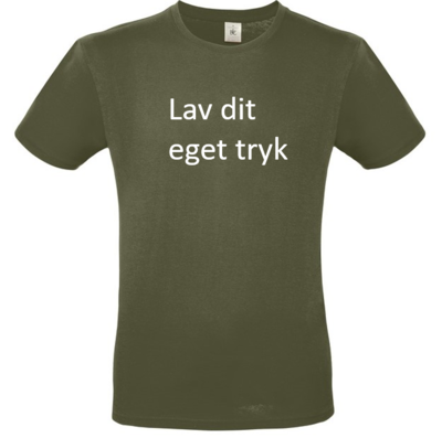 T-shirt med 3-farvet tryk - Army grøn T-shirt med 3-farvet tryk - Army grøn