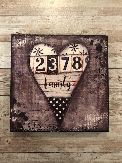 "Family" 8x8 print on wood Clearance